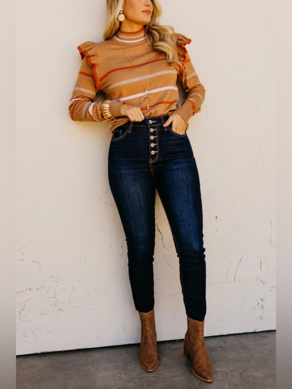 KANCAN High Rise Button Fly Skinny